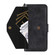 iPhone 16e / 17e Multi-card Slots Crossbody Cowhide Leather Phone Case - Black