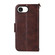 iPhone 16e / 17e Multi-card Slots Crossbody Cowhide Leather Phone Case - Brown