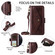 iPhone 16e / 17e Multi-card Slots Crossbody Cowhide Leather Phone Case - Brown