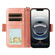 iPhone 16e / 17e Multi-card Slots Crossbody Cowhide Leather Phone Case - Pink
