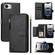 iPhone 16e / 17e Multi-Card Slots Zipper Wallet Leather Phone Case - Black