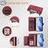 iPhone 16e / 17e Multi-Card Slots Zipper Wallet Leather Phone Case - Dark Red
