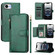 iPhone 16e / 17e Multi-Card Slots Zipper Wallet Leather Phone Case - Green