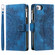 iPhone 16e / 17e Multi-Card Totem Zipper Leather Phone Case - Blue