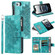 iPhone 16e / 17e Multi-Card Totem Zipper Leather Phone Case - Green