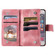 iPhone 16e / 17e Multi-Card Totem Zipper Leather Phone Case - Pink