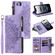 iPhone 16e / 17e Multi-Card Totem Zipper Leather Phone Case - Purple