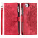 iPhone 16e / 17e Multi-Card Totem Zipper Leather Phone Case - Red