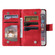 iPhone 16e / 17e Multi-Card Totem Zipper Leather Phone Case - Red