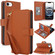 iPhone 16e / 17e Multi-Card Wallet RFID Leather Phone Case - Brown