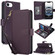 iPhone 16e / 17e Multi-Card Wallet RFID Leather Phone Case - Dark Purple