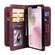 iPhone 16e / 17e Multi-Function Wallet 10 Card Slots Leather Phone Case - Claret