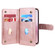 iPhone 16e / 17e Multi-Function Wallet 10 Card Slots Leather Phone Case - Rose Gold