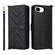iPhone 16e / 17e Multifunctional 6-Card Slots Leather Phone Case with Wrist Strap - Black