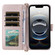 iPhone 16e / 17e Multifunctional 6-Card Slots Leather Phone Case with Wrist Strap - Pink