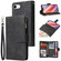 iPhone 16e / 17e Multifunctional Multi-Card Wallet Phone Leather Case - Black