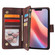 iPhone 16e / 17e Multifunctional Multi-Card Wallet Phone Leather Case - Coffee