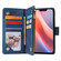 iPhone 16e / 17e Multifunctional Multi-Card Wallet Phone Leather Case - Dark Blue