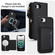 iPhone 16e / 17e Multifunctional Wallet Detachable Leather Phone Case with Lanyard - Black