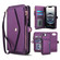 iPhone 16e / 17e Multifunctional Wallet Detachable Leather Phone Case with Lanyard - Dark Purple