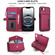 iPhone 16e / 17e Multifunctional Wallet Detachable Leather Phone Case with Lanyard - Red