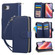 iPhone 16e / 17e Nine-card Slots Zipper Wallet Bag Leather Phone Case - Blue