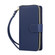 iPhone 16e / 17e Nine-card Slots Zipper Wallet Bag Leather Phone Case - Blue