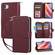 iPhone 16e / 17e Nine-card Slots Zipper Wallet Bag Leather Phone Case - Wine Red