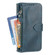 iPhone 16e / 17e Oil Skin Zipper Wallet Leather Phone Case - Blue