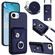 iPhone 16e / 17e Organ Card Bag Ring Holder Phone Case with Long Lanyard - Blue