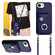iPhone 16e / 17e Organ Card Bag Ring Holder Phone Case with Long Lanyard - Blue