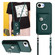 iPhone 16e / 17e Organ Card Bag Ring Holder Phone Case with Long Lanyard - Green