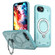 iPhone 16e / 17e PC Hybrid TPU Armor MagSafe Ring Holder Phone Case - Light Blue
