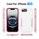iPhone 16e / 17e Pioneer Armor Heavy Duty PC + TPU Phone Case - White+Pink