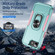 iPhone 16e / 17e Pioneer Armor Heavy Duty PC + TPU Phone Case with Holder - Green+Pink