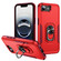iPhone 16e / 17e Pioneer Armor Heavy Duty PC + TPU Phone Case with Holder - Red+Rose Red