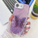 iPhone 16e / 17e Plating Glitter Lens Film Texture Butterfly Holder Wristband Phone Case - Purple Feather Yarn