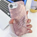 iPhone 16e / 17e Plating Glitter Texture Butterfly Holder TPU Phone Case with Lens Film - Pink Tinfoil Texture
