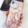 iPhone 16e / 17e Plating Glitter Texture Chain Wristband TPU Phone Case with Lens Film - Pink Feathers