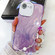 iPhone 16e / 17e Plating Glitter Texture Chain Wristband TPU Phone Case with Lens Film - Purple Feather Yarn