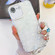 iPhone 16e / 17e Plating Glitter Texture Chain Wristband TPU Phone Case with Lens Film - White Shell Pattern