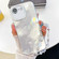 iPhone 16e / 17e Plating Glitter Texture Chain Wristband TPU Phone Case with Lens Film - White Tinfoil Texture
