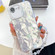 iPhone 16e / 17e Plating Glitter Texture Chain Wristband TPU Phone Case with Lens Film - White Wrinkles