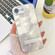 iPhone 16e / 17e Plating Glitter Texture Fold Holder TPU Phone Case with Lens Film - White Tinfoil Texture