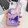 iPhone 16e / 17e Plating Texture Butterfly TPU Phone Case with Glitter Lens Film - Purple Butterflies HU4