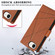 iPhone 16e / 17e PU Genuine Leather Texture Embossed Line Phone Case - Brown