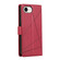 iPhone 16e / 17e PU Genuine Leather Texture Embossed Line Phone Case - Red