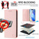 iPhone 16e / 17e RC01 Dual-Folded Magnetic Suction RFID Leather Phone Case - Pink