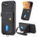 iPhone 16e / 17e Retro Card Wallet Fold Leather Phone Case with Strap - Black