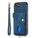 iPhone 16e / 17e Retro Card Wallet Fold Leather Phone Case with Strap - Blue